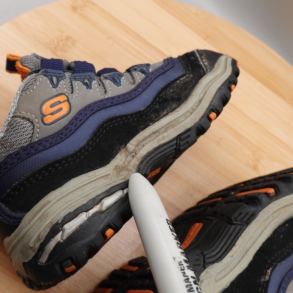 Skechers Shoes Baby 6 Blue Orange Sport High Energy 91052N Flaws - Picture 6 of 11